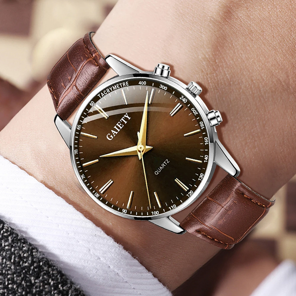 1/2PCS Business Men's Watch Set Fashionable Retro Simple Round Dial Quartz Watch Set Suitable for Daily Clothing Matching