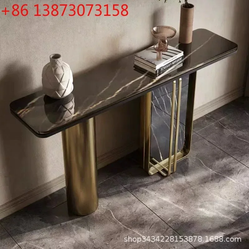 Italian entrance entrance table strip case end view table art extremely narrow living room aisle decoration entrance table again