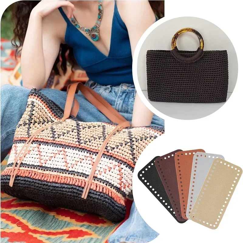 

High Quality DIY PU Leather Bag Bottom Shaper Base, Woven Pad for Crochet Shoulder Bag & Purse Making Craft Accessories