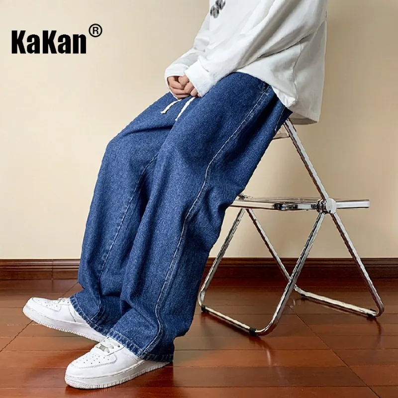 Kakan - New Men's Retro Jeans, Y2k Clothing Straight Leg Loose Long Jeans Summer Denim Pants