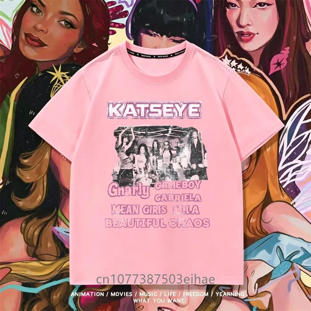 Summer Essential KATSEYE Kids T Shirt Soft Cotton Short Sleeve Y2K Trendy Graphic Boys Girls Daily Children Fashion Clothes