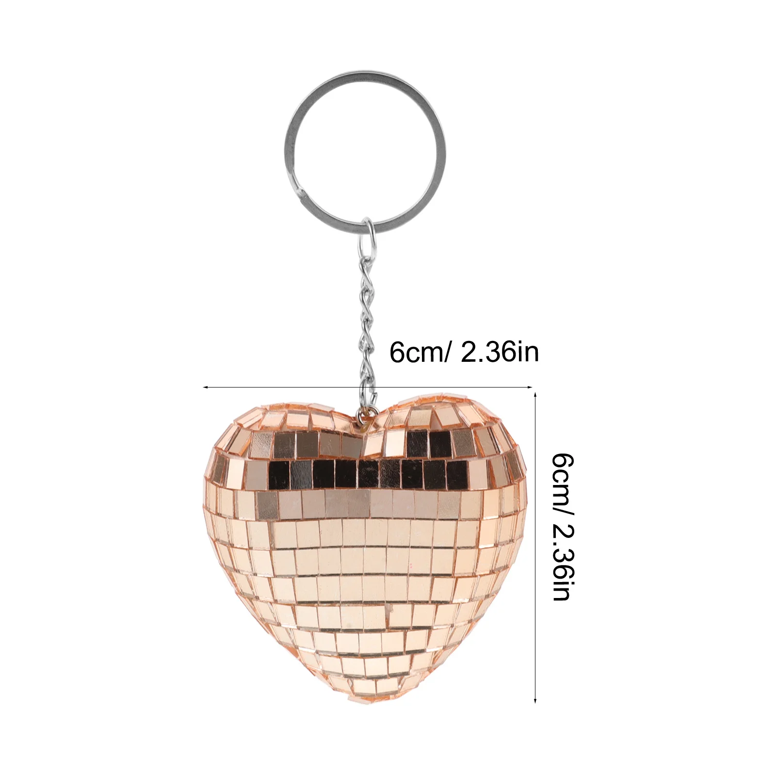 4Pcs Heart Disco Ball Keychain Mini Reflective Mirror Ball Pendant Bag Hanging Charm Party Favors Keychain Decoration