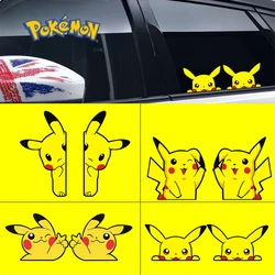 Pokemon Pikachu Cartoon Cute Car Stickers Cartoon Characters Refrigerator Suitcase Computer Kawaii Decoration Sticker 1Pair Pack