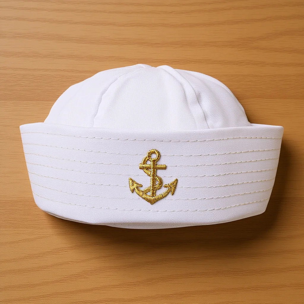 

1pc White Sailor Hat Premium Costume Accessory For Halloween Party Cosplay Uniform Performing Captain Sailor Hats Navy Costume