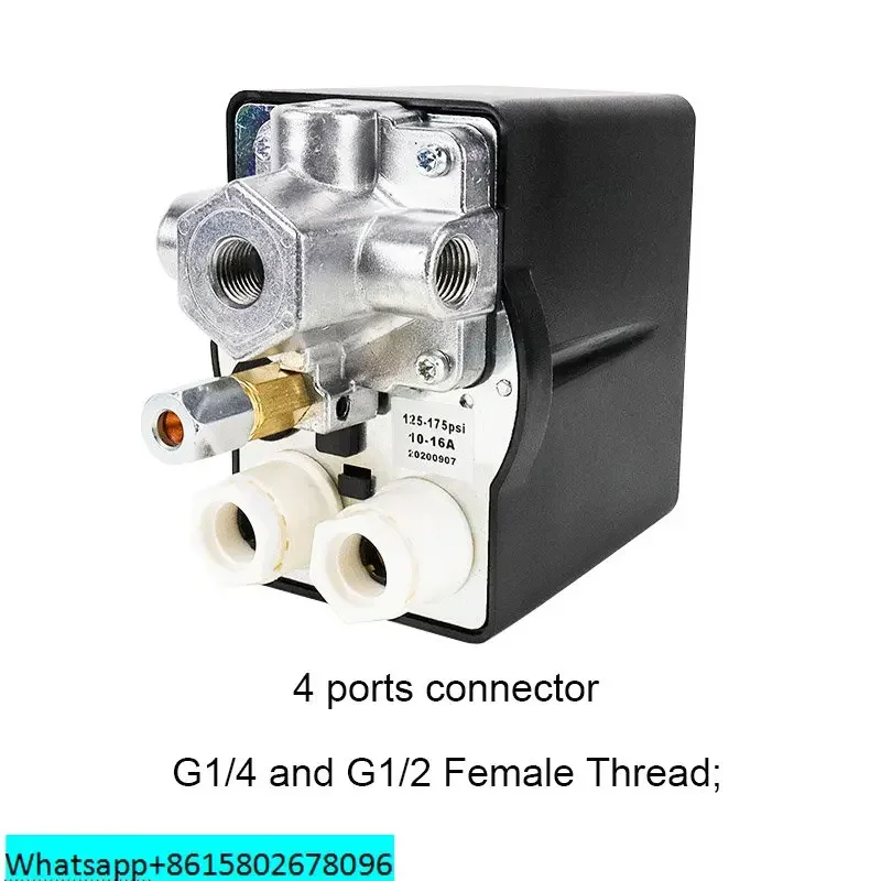 Pressure Switch 380V 90-120 psi Manual On-off Knob Air Compressor Controller with Thermal Protection Relay LF12