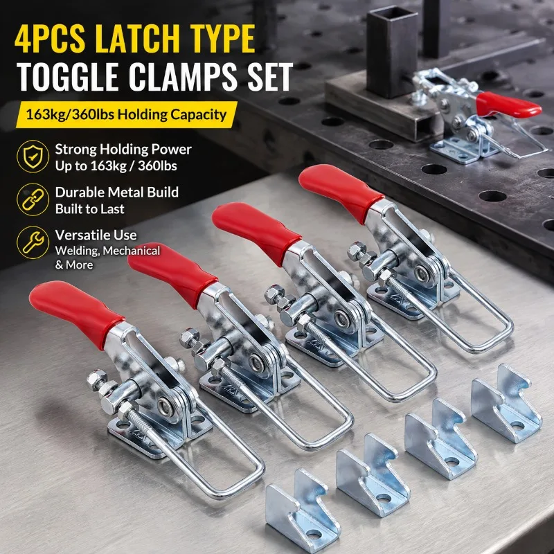 4Pcs Hose Clamping Pliers Set Automotive Brake Line Clamp Fuel Pipe Retainer Vacuum Tubing Holder Professional Auxiliary Tool