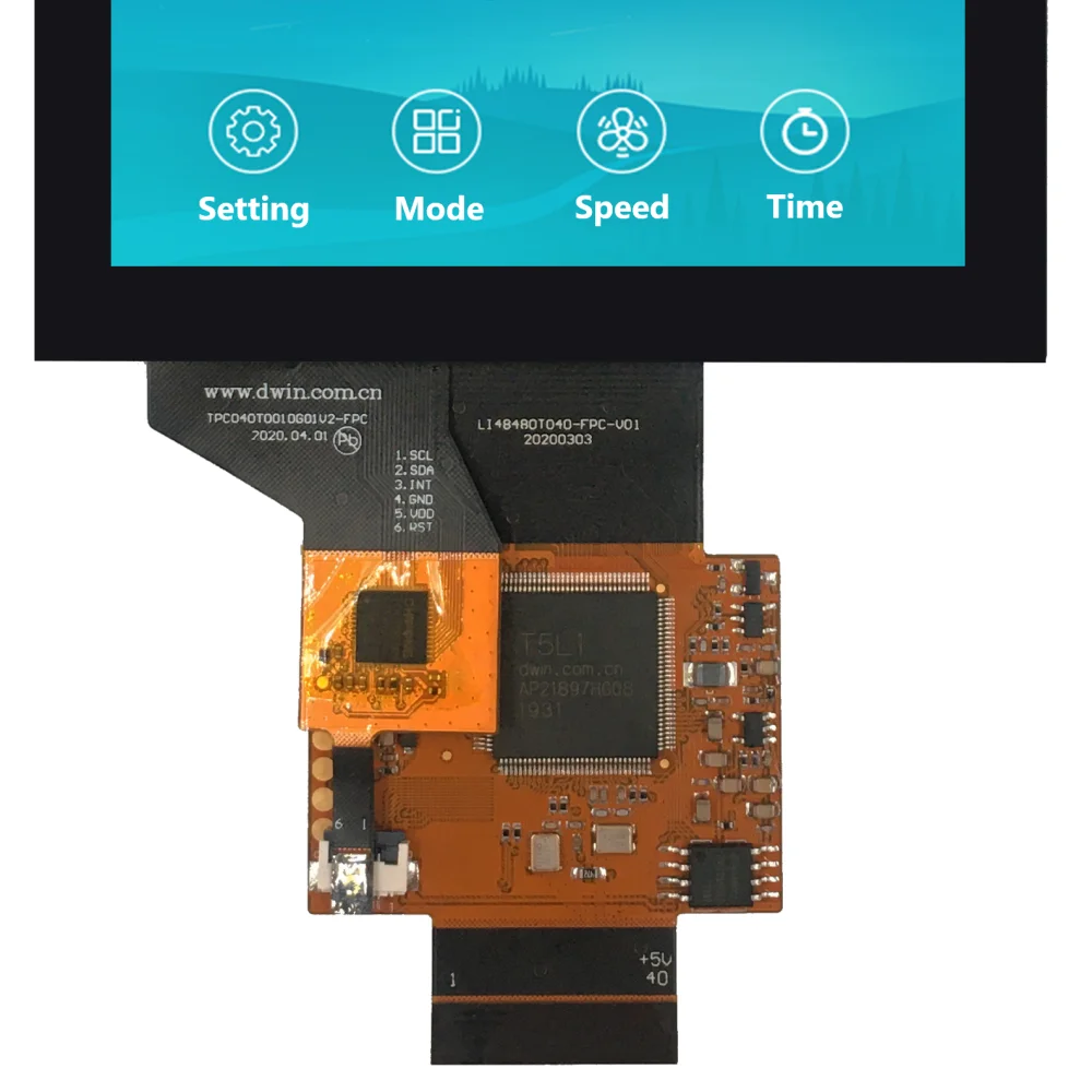 DWIN Original T5L ASIC 4.0 Inches 480*RGB*480 16.7M Colors COF IPS Screen Capacitive Touch Panel (TA) / DGUSII LCD Module