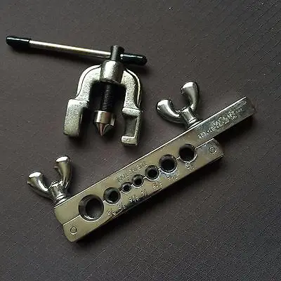 

1 комплект инструментов для развальцовки, медная трубка 1/2", 7/16", 5/16", 1/4", 3/16", 3/8", внешний диаметр 5/8 дюйма. XWJ