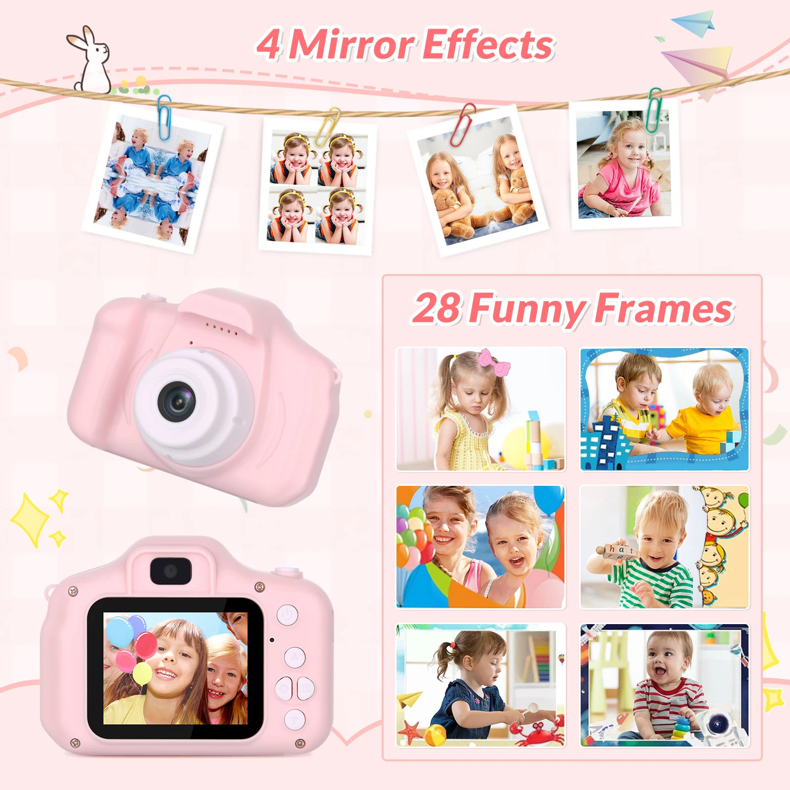 マフィティ キッズカメラ デジタルデュアルカメラ HD 1080P ビデオカメラ おもちゃ ミニカメラ カラーディスプレイ 子供用おもちゃ 誕生日/クリスマスギフト
