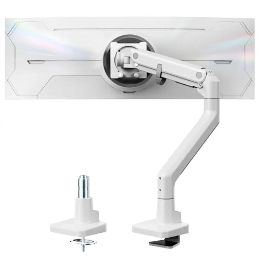 Heavy-Duty Monitor Arm for 17-57 Ultrawide Curved Screen Steel Black Supports up to 59.4 lbs with Adjustable Gas Spring and 75/
