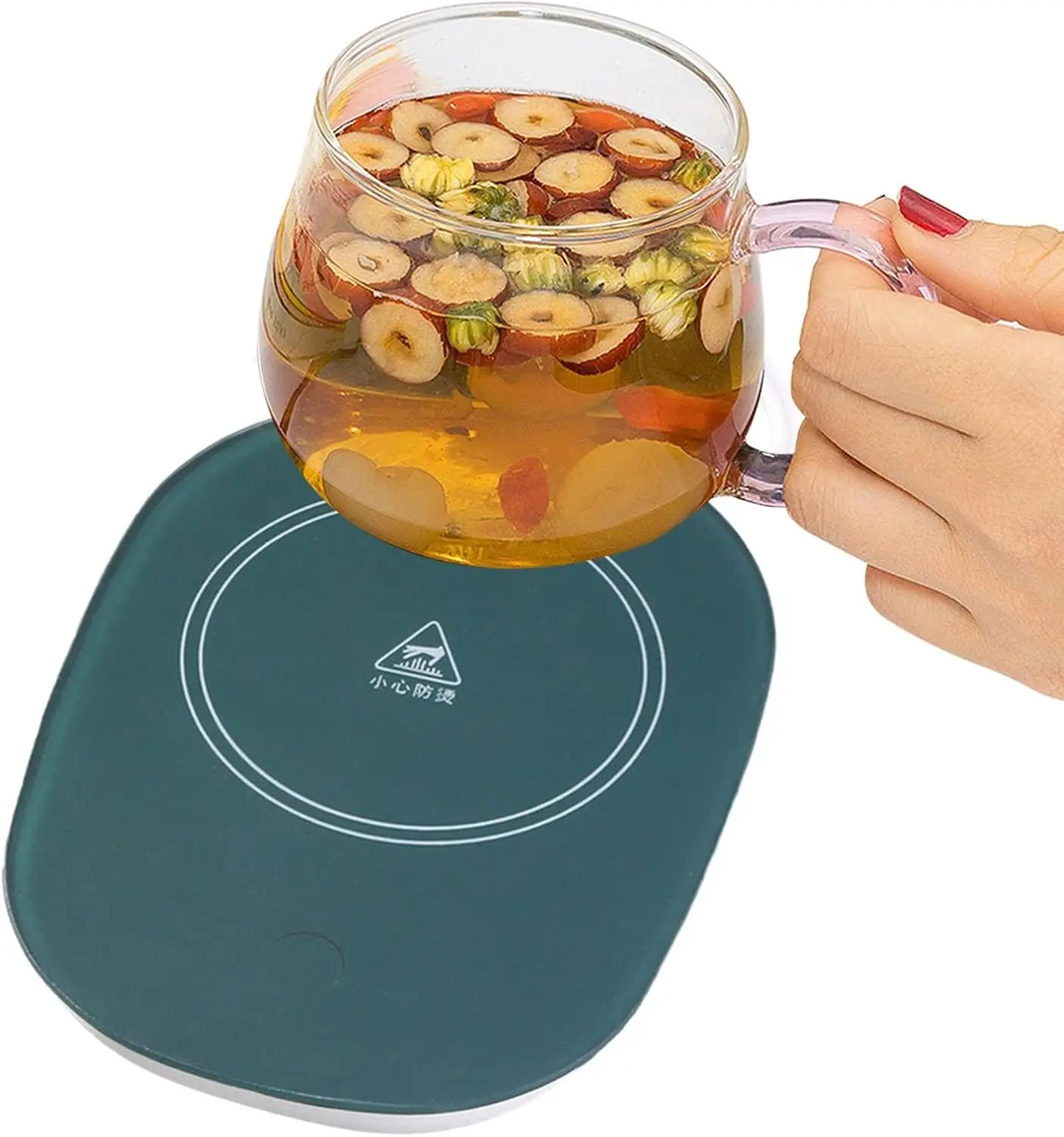 Подогреватель кофе для настольной чашки для горячего шоколада 45 ° C Пластина для подогрева напитков с постоянной температурой для, белая