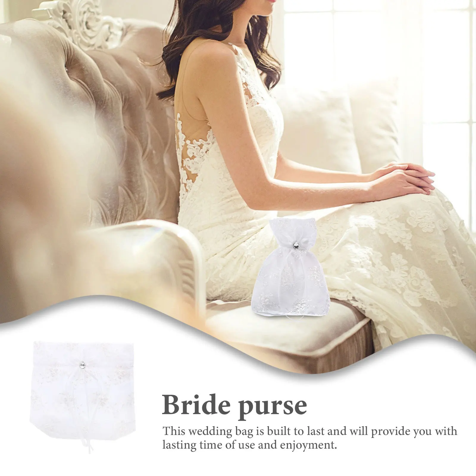 

Wedding Handbags Brides Tote Guest Clutch Decorative Purses for Women Small Dress Money