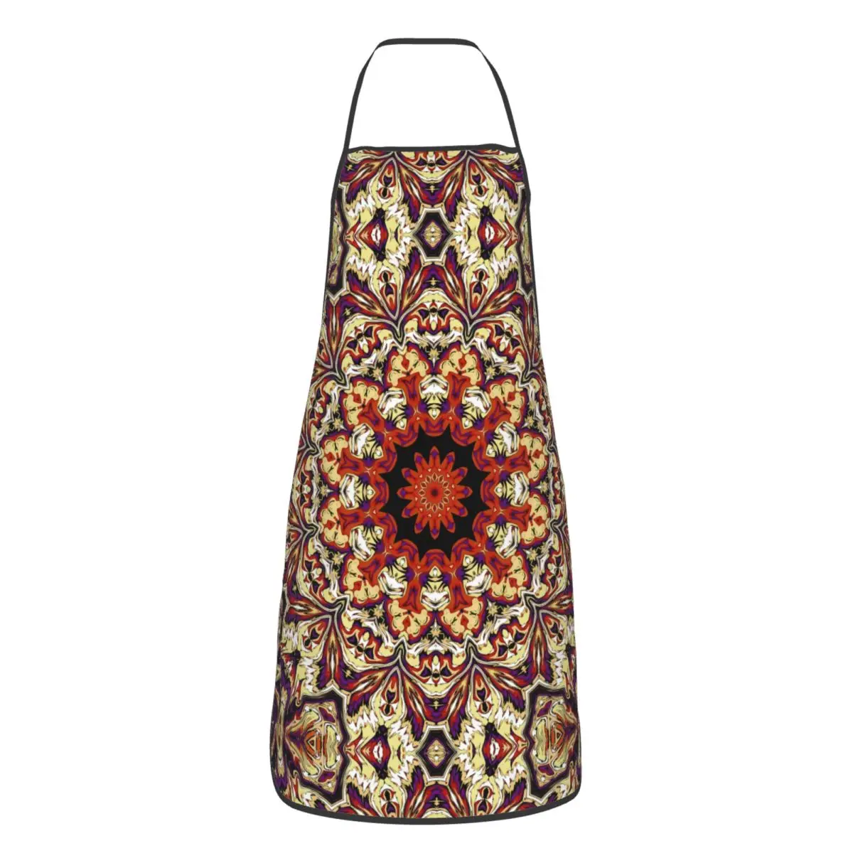 Custom Unisex Bohemia Ethnic Mandala Flower Pattern Bib Apron Adult Women Men Chef Tablier Cuisine for Cooking Kitchen Baking