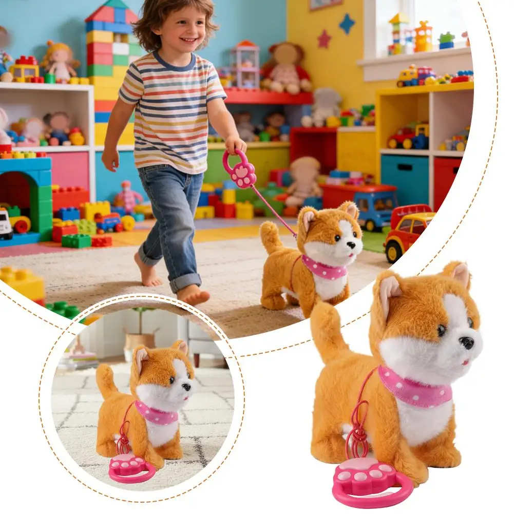 

Rope Walking Dog Toy For Girls Boys Birthday Gift Tongue Sticking Singing Children's Electric Toy Puppy Intelligent Repeater