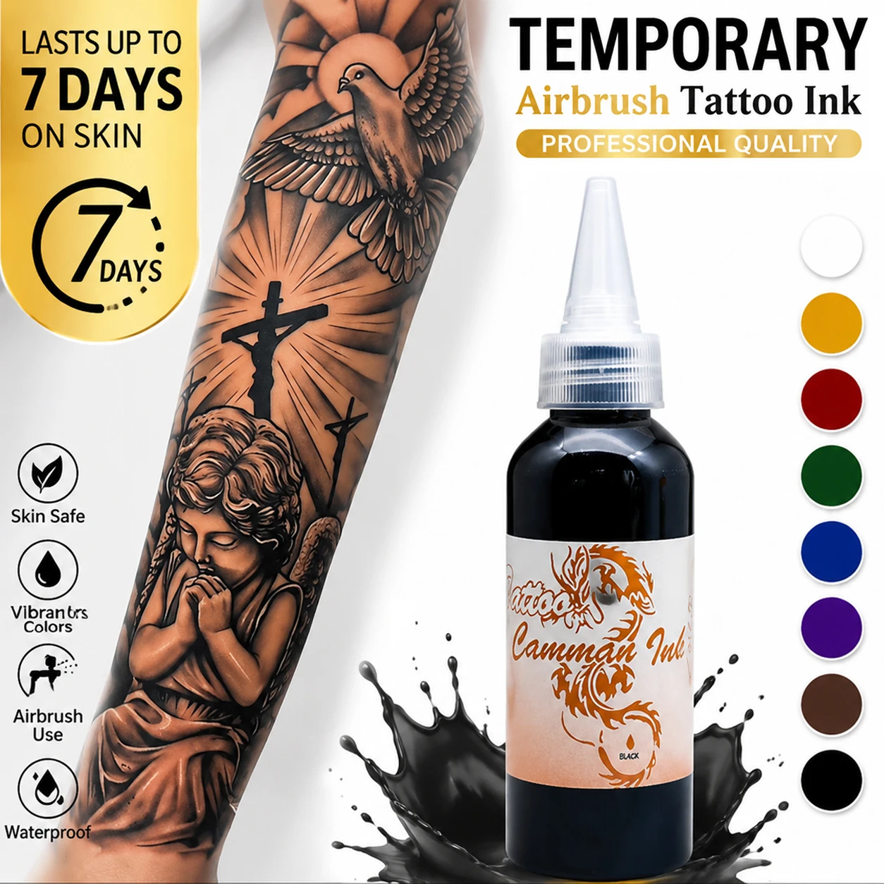 100ml tatuaggi temporanei inchiostro Semi permanente aerografo falso inchiostro comune per Body Art Gloss tinta vernice bellezza pigmento forniture
