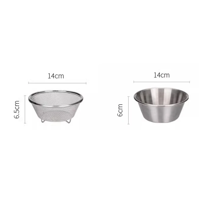 Stainless Steel Rice Washing Basin Vegetable Fruit Drain Basket Colander Sieve Food Prep Bowl for Kitchen Strainer Organizer