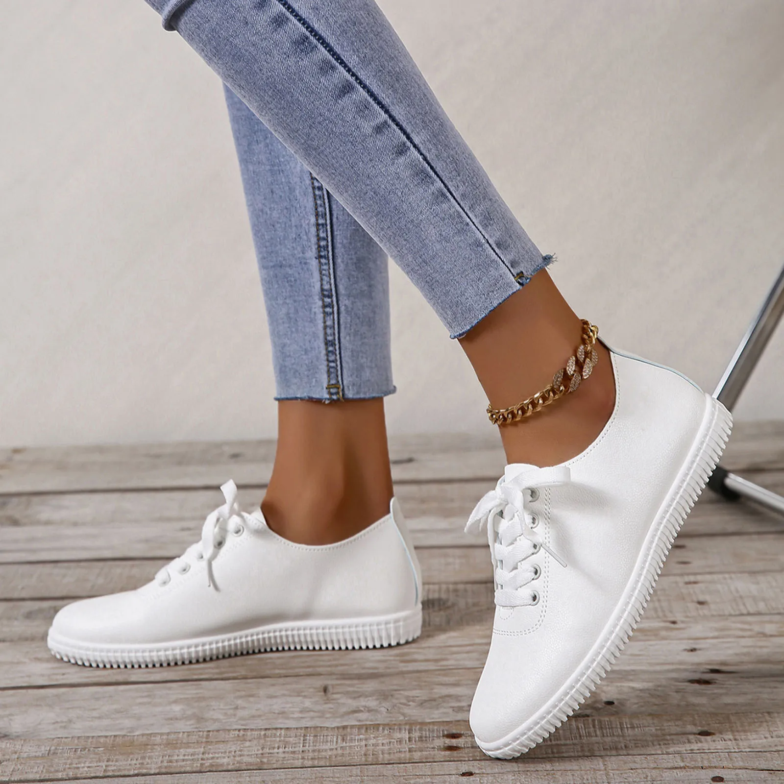 New Shoes For Women 2023 Fashion Korean Style White Casual Platform Shoes Breathable Low-top Sneaker Ladies Vulcanize Shoes