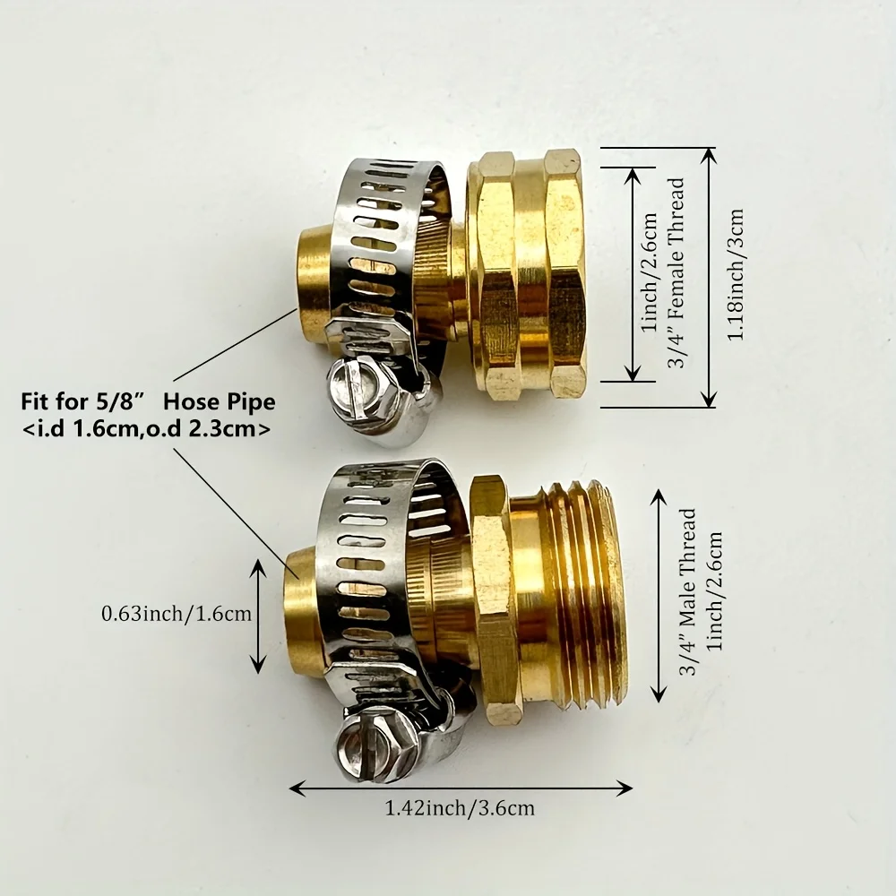 6-teiliges US-Standard Gartenschlauch-Reparaturset, 5-Punkt-Verbinder, Männlicher und Weiblicher Gartenverbinder, Schlauch-Reparaturkit, Schlauchadapter Drehbar – Detail 5