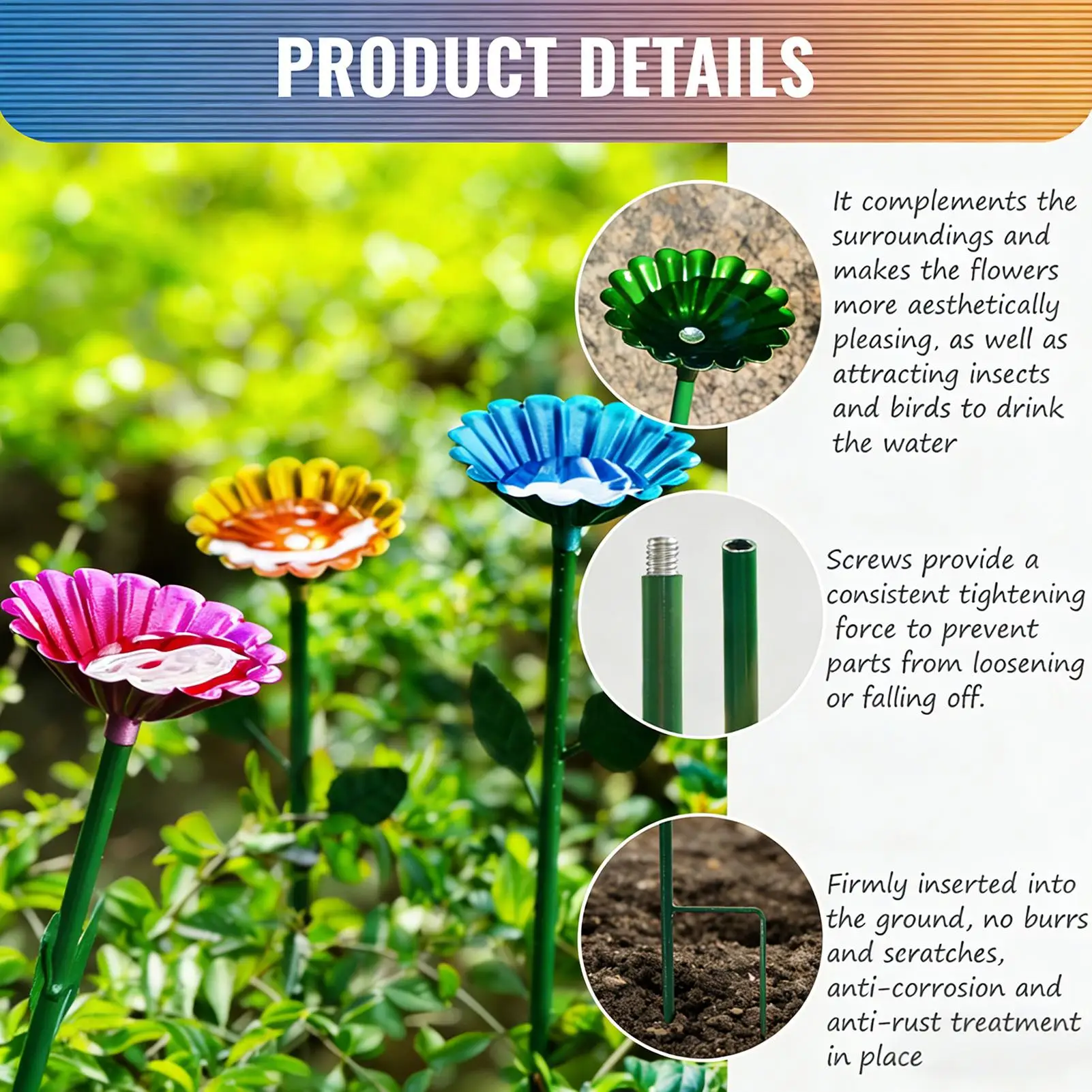 Bee Watering Station 4 Pieces Flower Shape Butterfly Drinking Cup Metal Pollinator Feeder for Gardeners Animal Lovers Patio