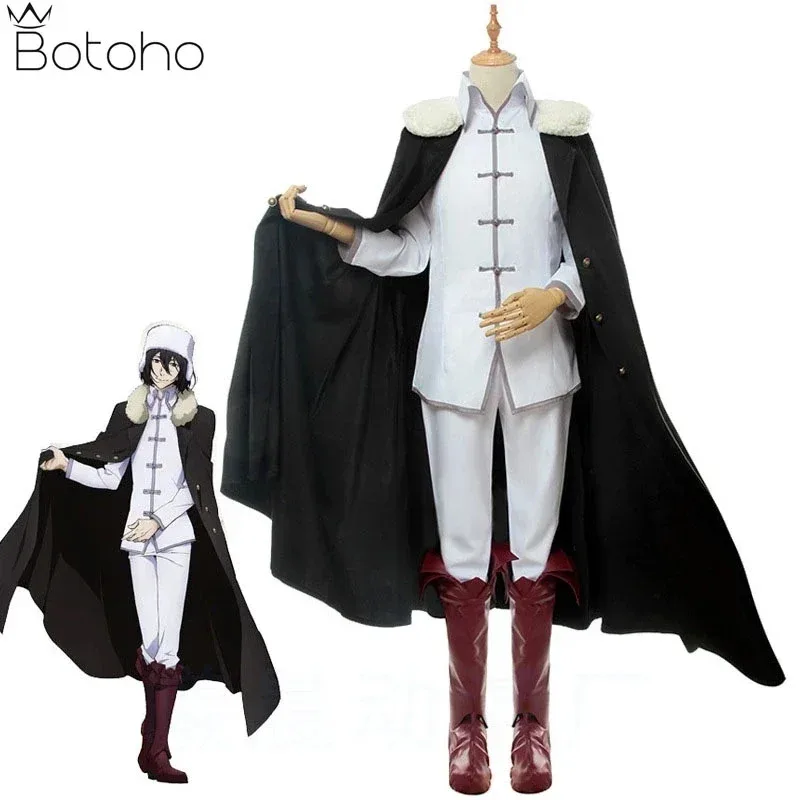 

Anime Bungo stray dogs Fyodor Dostoevsky Cosplay Costumes Women Men Cloak Top Pants Outfits Halloween Carnival Costume For Adult