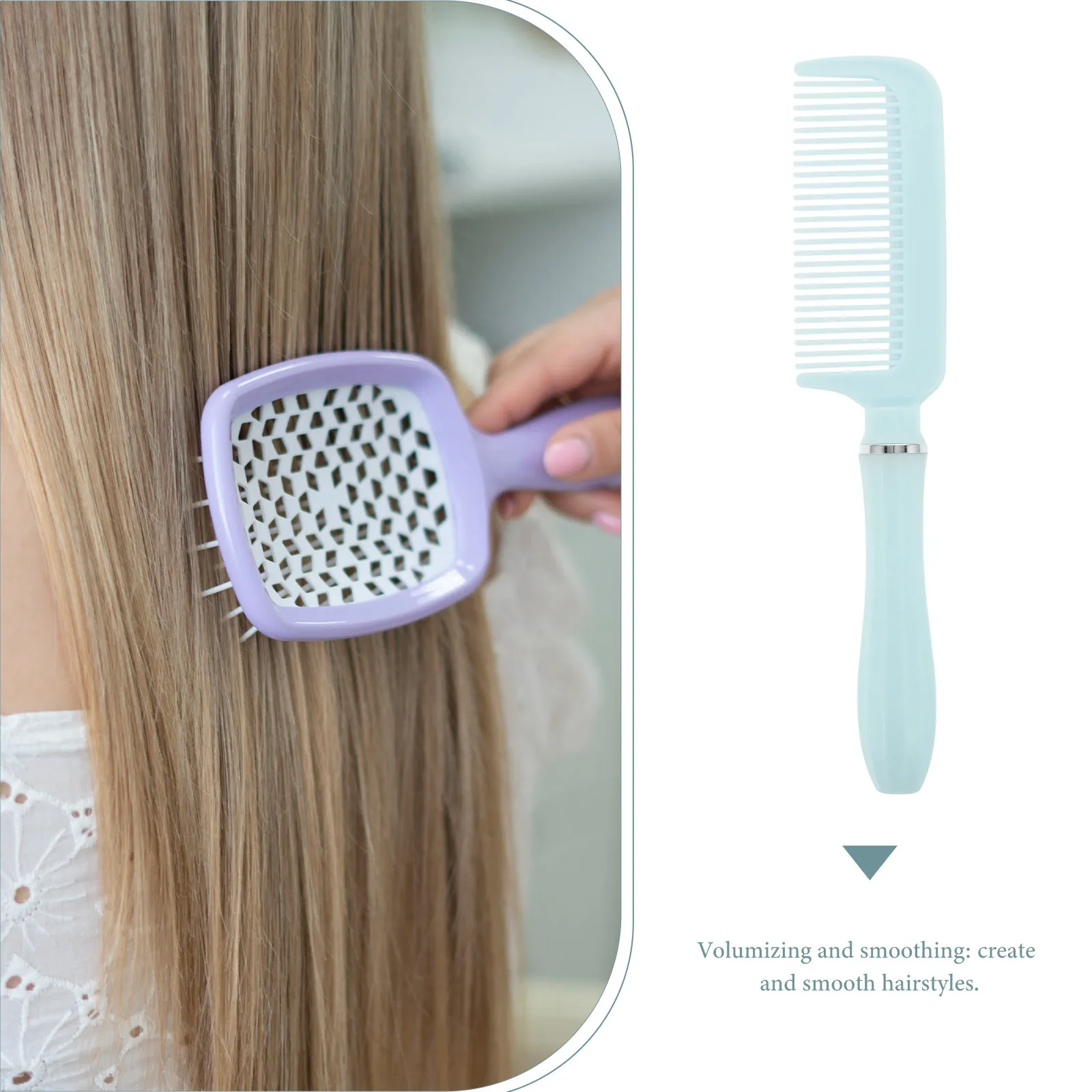 4Pcs Curl Brush Set Women's Hair Styling Tool Voluminous Smooth Curls Scalp Massage Cushion Base Detangler for Curly