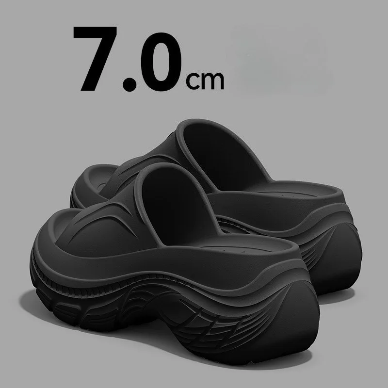2026 New Comfortable Shock Absorption Thick Bottom Heightening Women's Slippers Summer Home Seaside Beach Non-slip Slippers