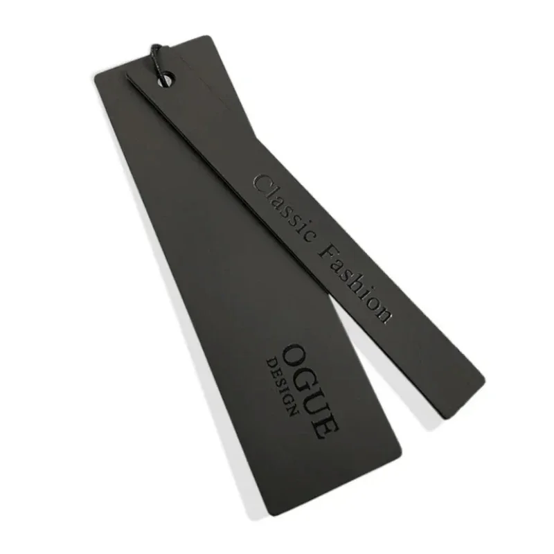 Universal black tactile paper clothing trademark price hang tag