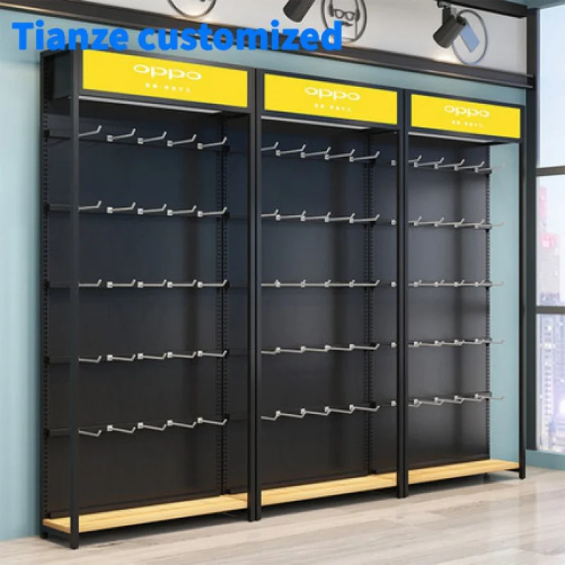 （customized）Modern Cheap Popular Retail Store Display Rack Double Sided Furniture Gondola Supermarket Wooden Shelf Display Rack