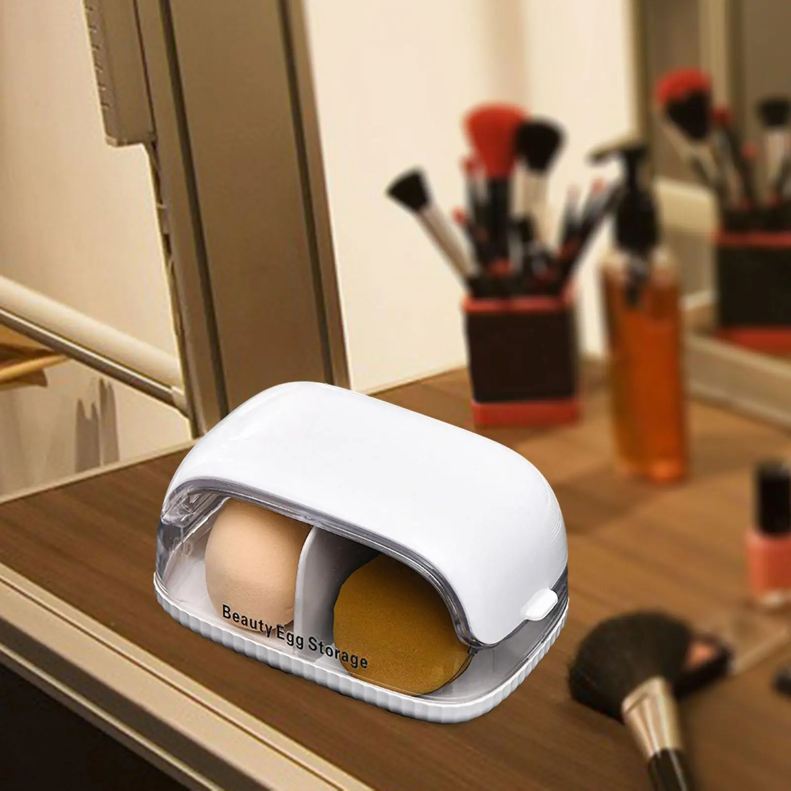 ビジネスや旅行に最適なメイクアップスポンジケースコンパートメントブレンダーホルダー