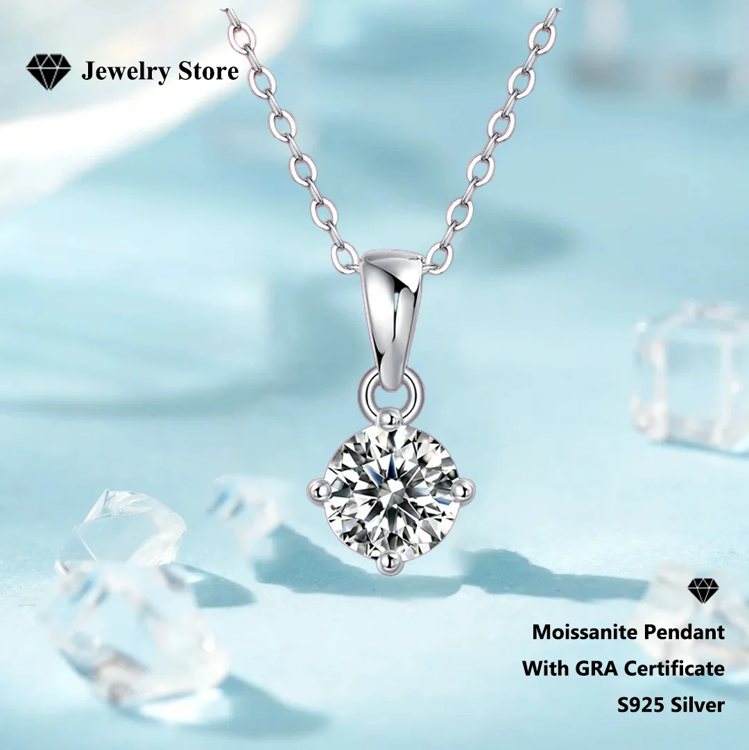 

GRA-Certified Moissanite Necklace Certified Sparkle – Pendant on S925 Sterling Silver for Lasting Brilliance