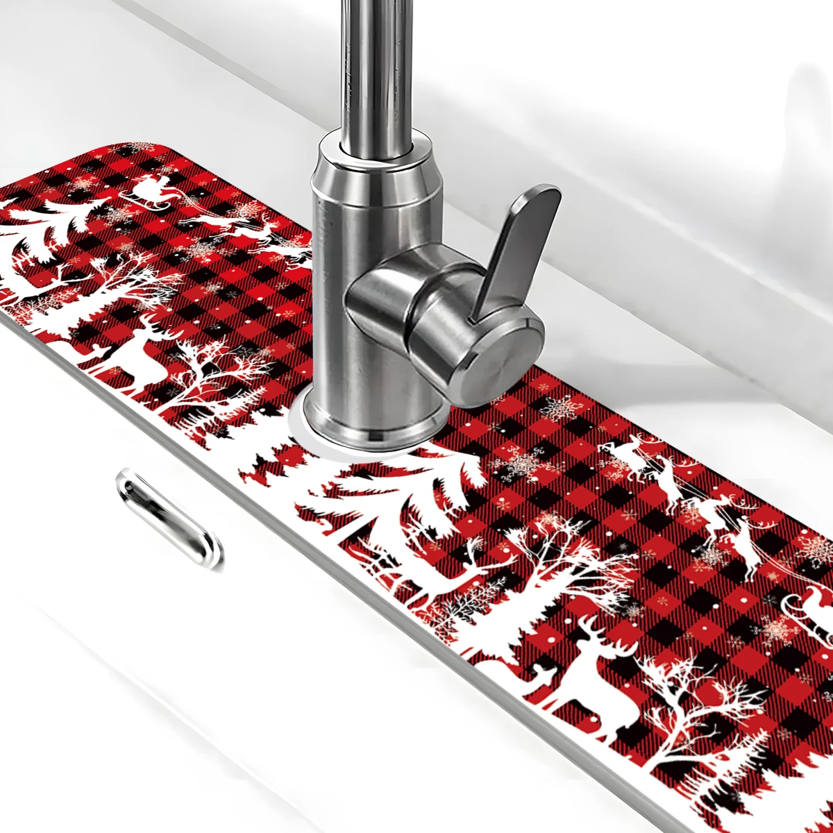 Christmas Kitchen Absorbent Mat Sink Faucet Mats Merry Christmas Decoration for Home 2025 Pendant Christmas Ornaments Navidad