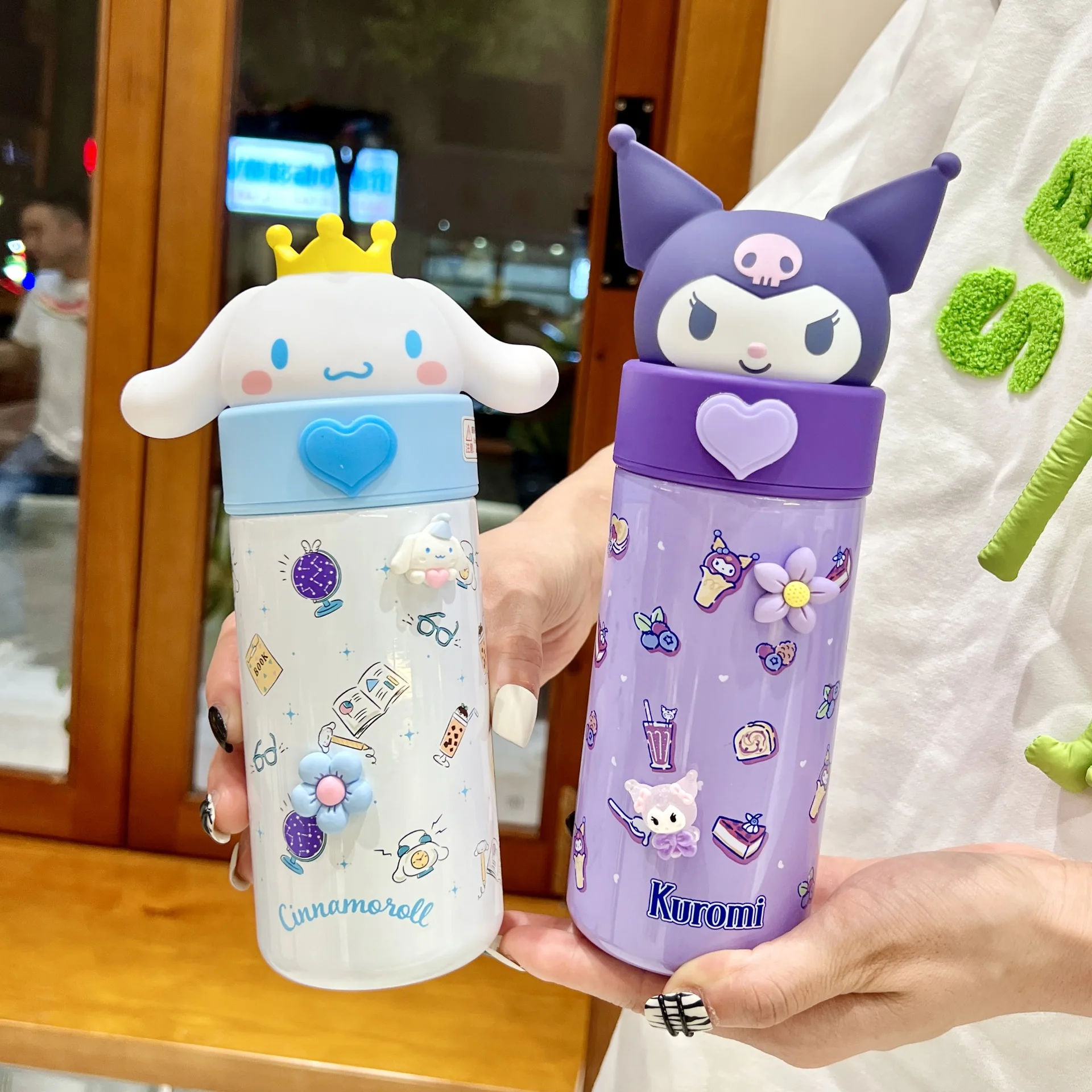 

Sanrio Cinnamoroll 316 Stainless Steel Insulated Water Bottle Cartoon Anime Kuromi My Melody Cute 350Ml Thermos Cup Student Cups