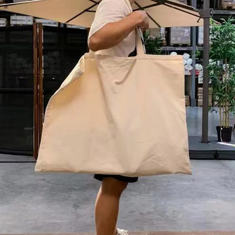 

Large Capacity Canvas Bag Fashionable And Versatile For Men And Women's Travel Black Beige Horizontal And Vertical Shopping Bag