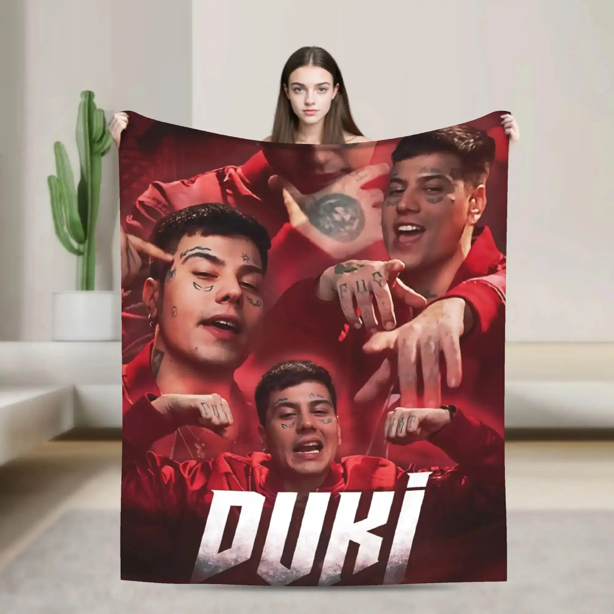

Duki Rapper Soft Warm Plush Blanket for Bed Sofa Camping Flannel Bedspread Throw Cover