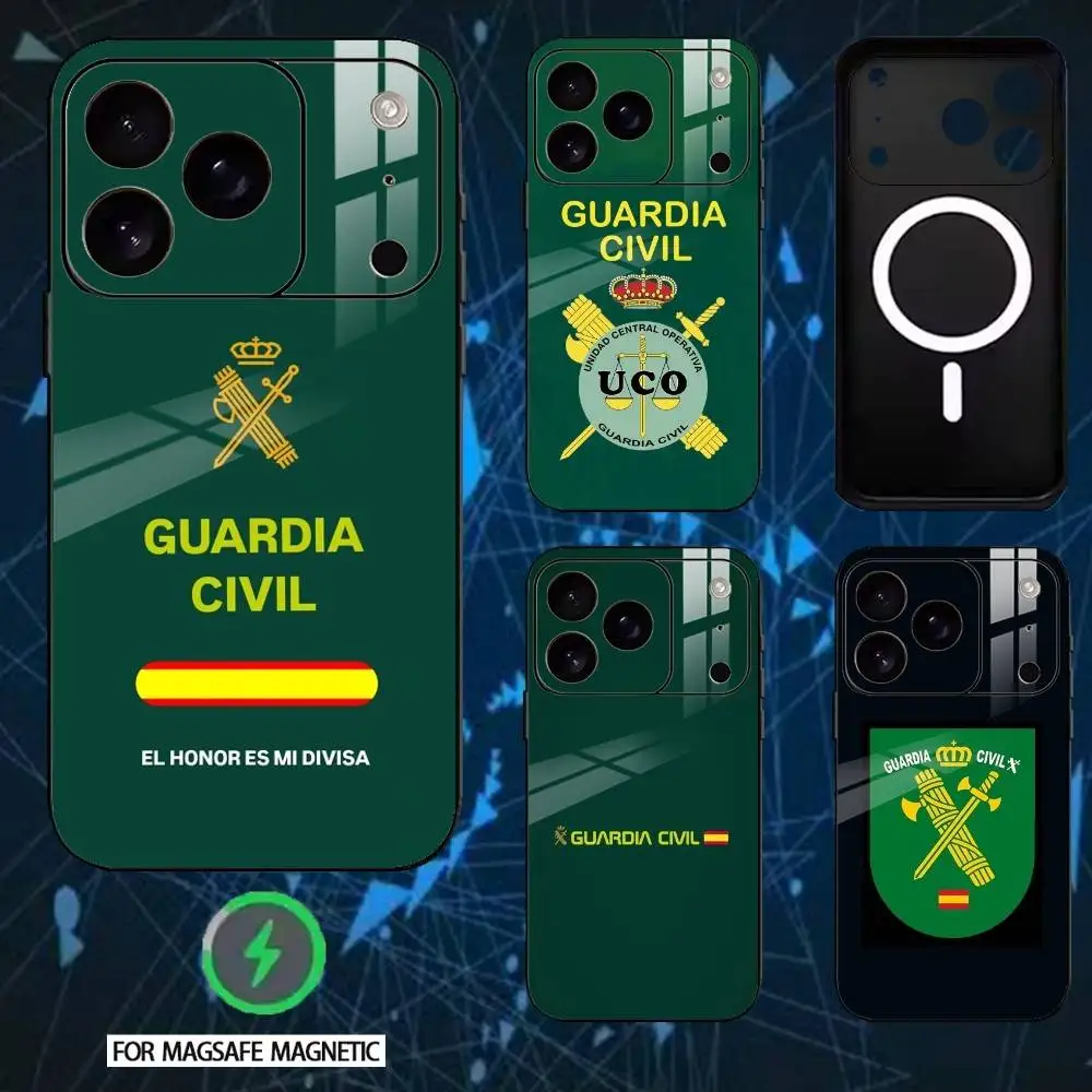 

Emblem Spanish Guard Civil Phone Case For iPhone 17,16,15,14,13,12,Plus,Pro,Max For Magnetic Wireless Charge