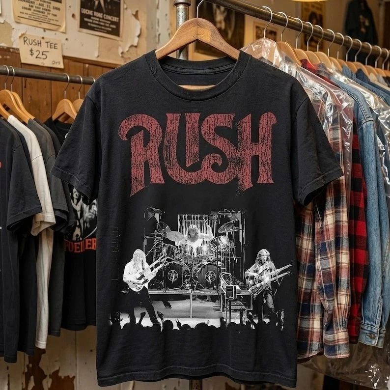 Sommer Damen Vintage Rush Band T-Shirt Baumwolle Streetwear Übergroß Locker Lässig Kurzarm Geeignet für Alle Jahreszeiten – Detail 3