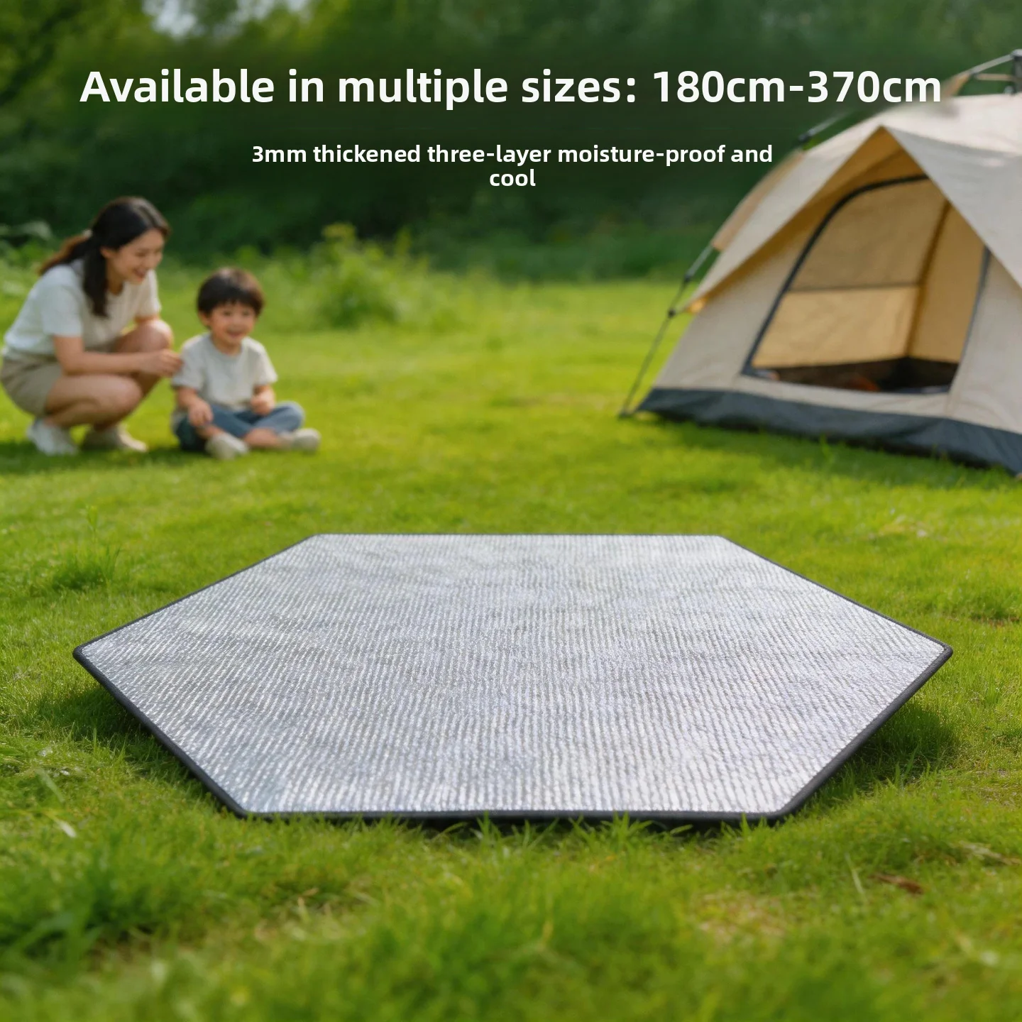Outdoor Hexagonal Tent Mat Durable Wear-resistant Moisture-proof Lightweight Camping Travel Gear Air Pad Single Person Use
