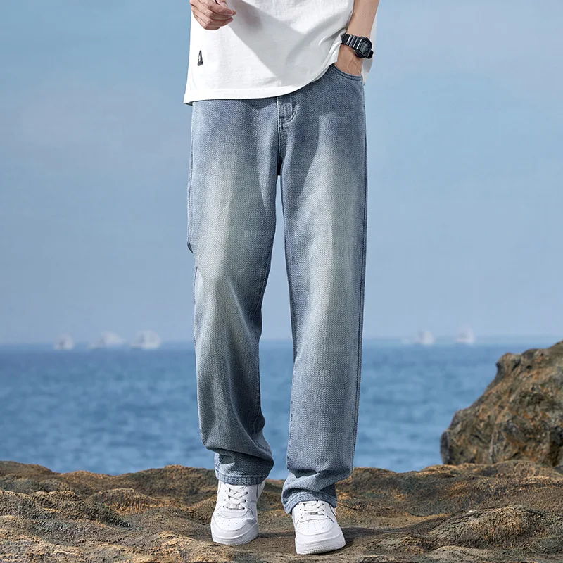 

GIOIOMen's Jeans，2025New Loose Straight-Leg Denim Casual Pants，Fashionmen`s clothing