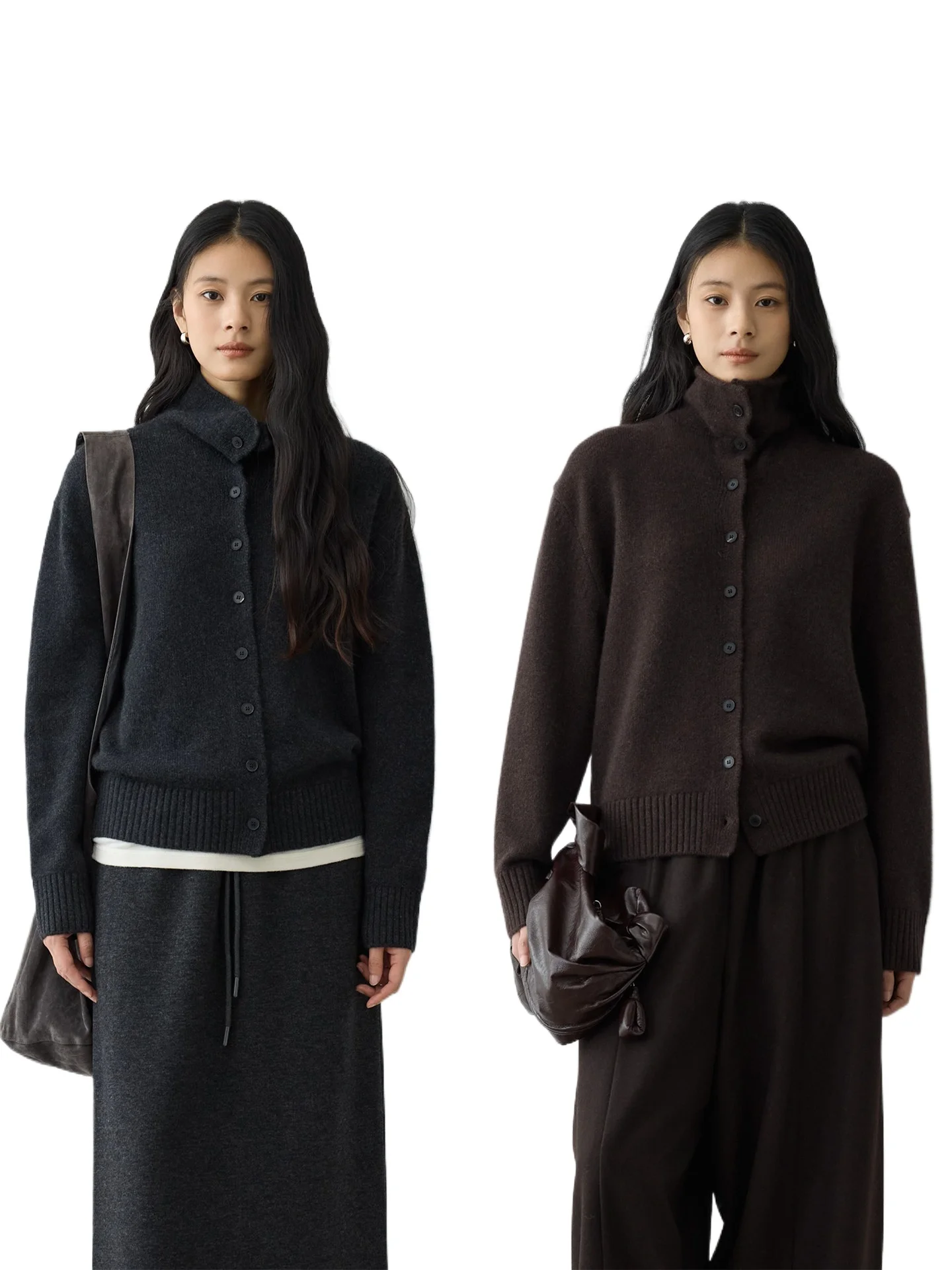 

Удобный и стильный кардиган Conseni AU из чистого кашемира, плотное трехниточное плетение, повседневный, с воротником-стойкой/воротником-стойкой, двойного назначения