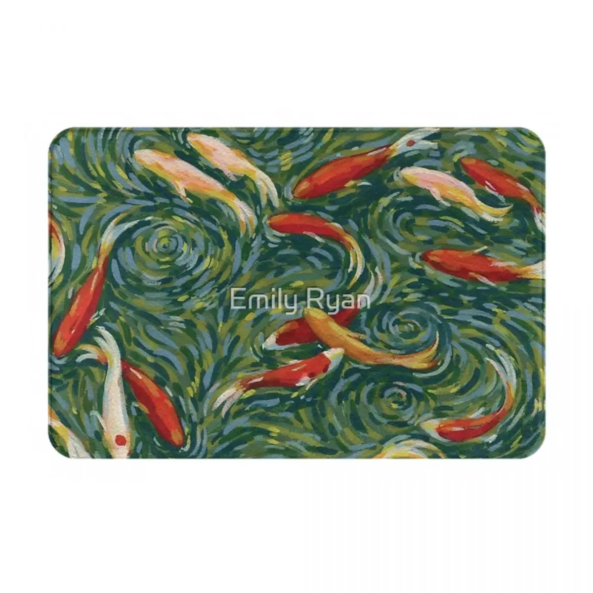 Koi Pond Facecloth Non-Slip Floor Mat BedroomsThick And Comfortable, Durable Foot Mats