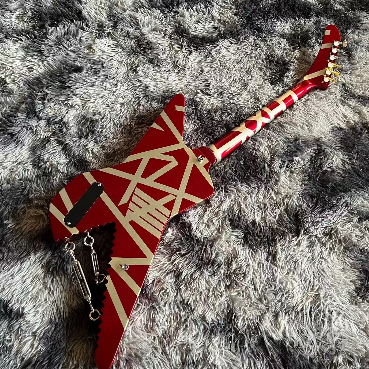 جيتار راندي رودز سيجنتشر فلاينج على شكل حرف V دوبلكس فيباتو جيتار كهربائي منقط #5