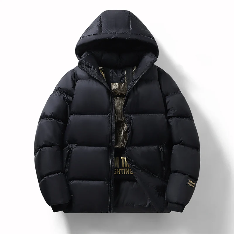 

Couple's Sle Removable Hood aphene Inner Polyester Fiber Filled Quilted Jaet Men's Slim Fit Long Coat Youth Trend