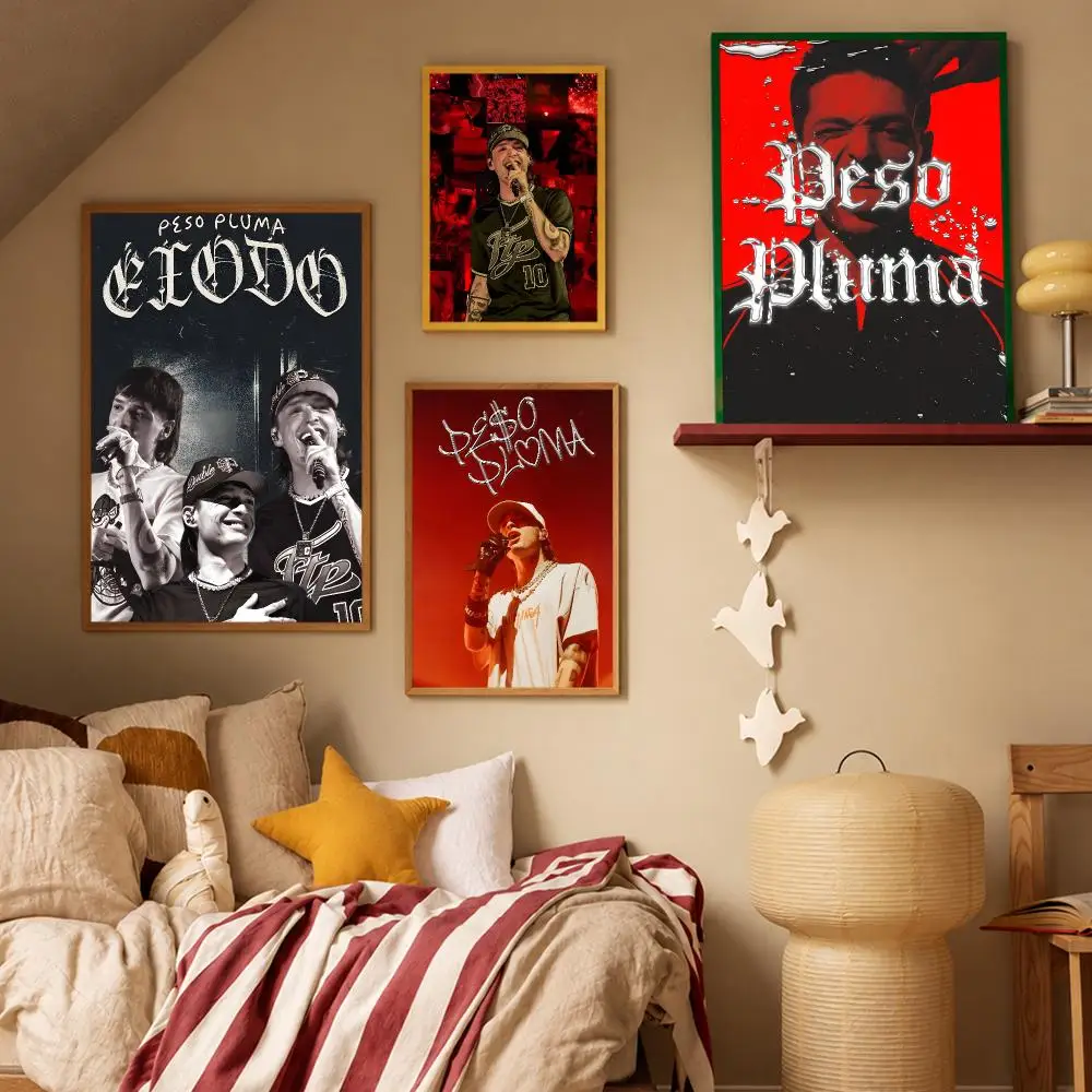 Singer Pop Peso Pluma Poster HD Waterproof Wall Art Posters Self Adhesive Bedroom Living Room Home Decor Gift