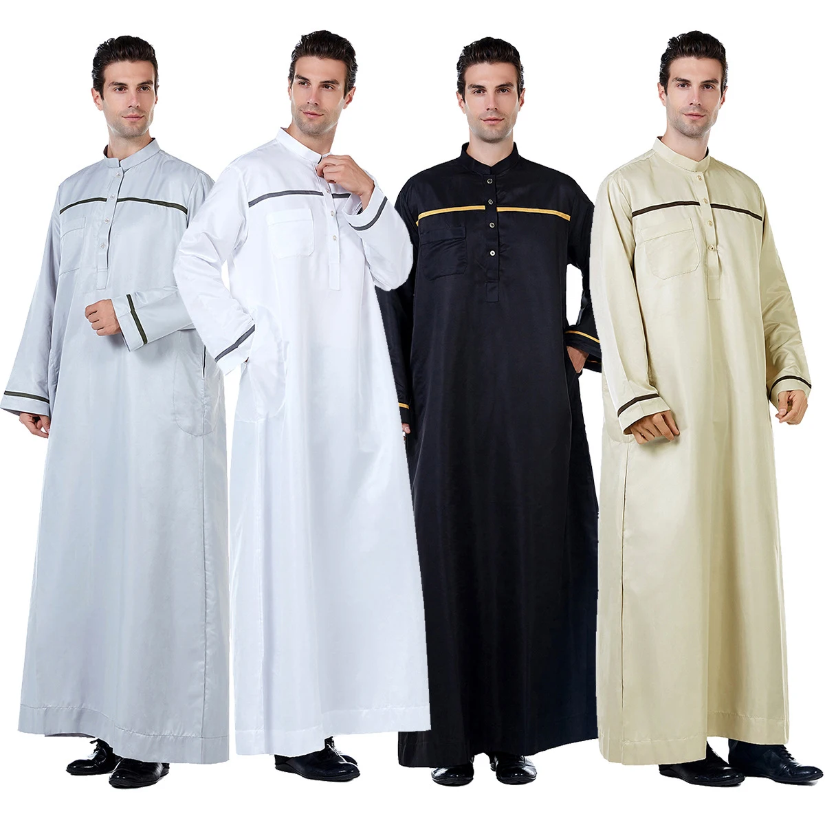 Eid Mubarak Kaftan Dubai Abaya Turkey Muslim Men Kaftan Arabic Islamic Clothes Luxury Saudi Arabia Long Robe Loose Jubba Thobe