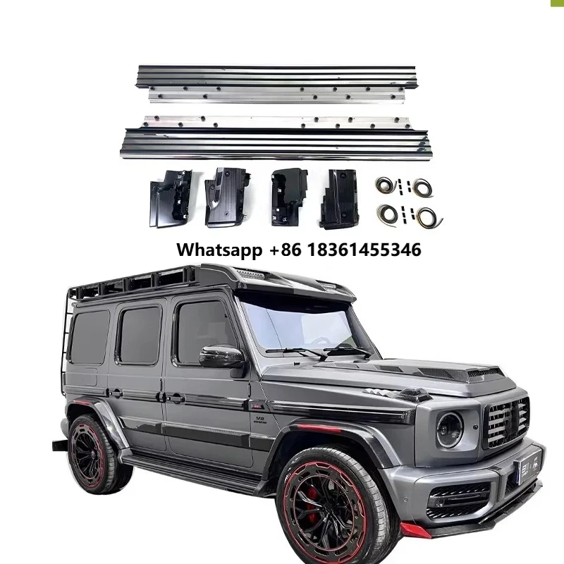 2019-2024Year G Class W463A Side bar Auto Body Kits Part Accessories W464 G63 4X4 square Side Step with Dry Carbon Corners