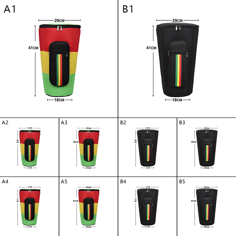 8/9/10/11/12 pollici custodia per borsa Djembe spessa antiurto impermeabile Africa Drum Bags tamburello spalle pacchetto posteriore Mulited Black
