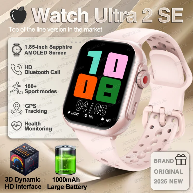 Für IOS Uhr Ultra 2 SE Männer Frauen Smart Armband 1000 mAh Batterie GPS AMOLED Display Bluetooth Anruf Sport wasserdichte Intelligente Uhr