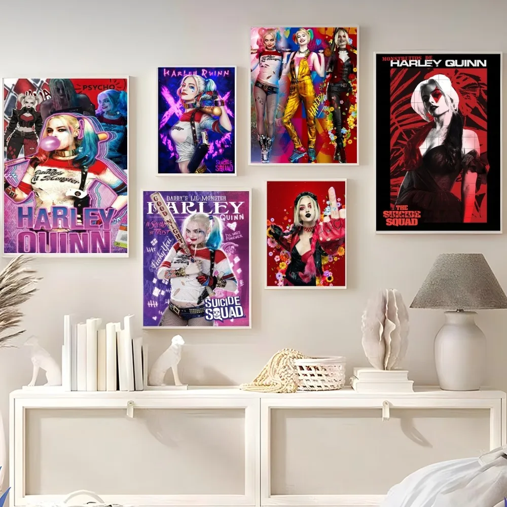 1PC Harley Cool Quinn Anime Posters Sticky Whitepaper Sticker DIY Room Bar Cafe Kawaii Room Decor