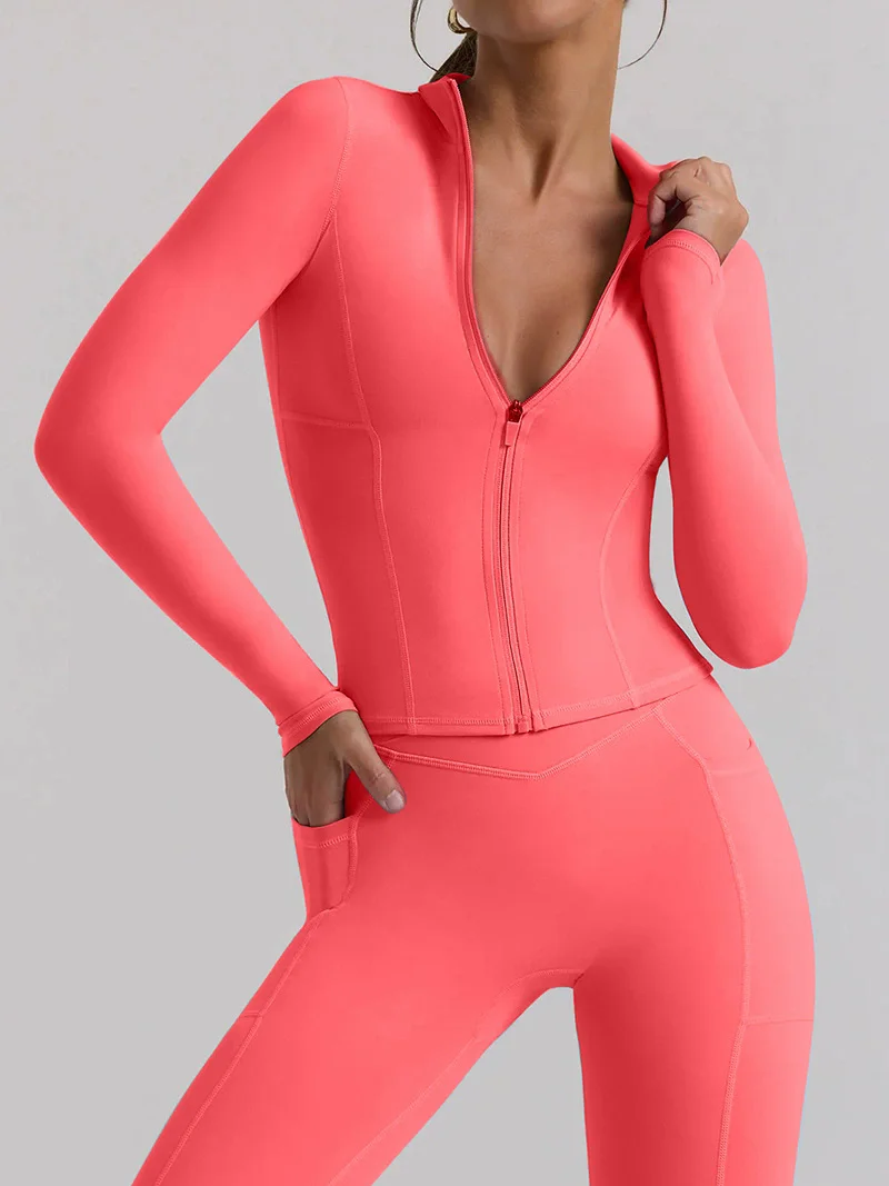 2-Piece New Long-Sleeved Top Yoga Wear Set Fitness Sexy Sportswear Set Women's Fashionable Sports Tight-Fitting Clothing
