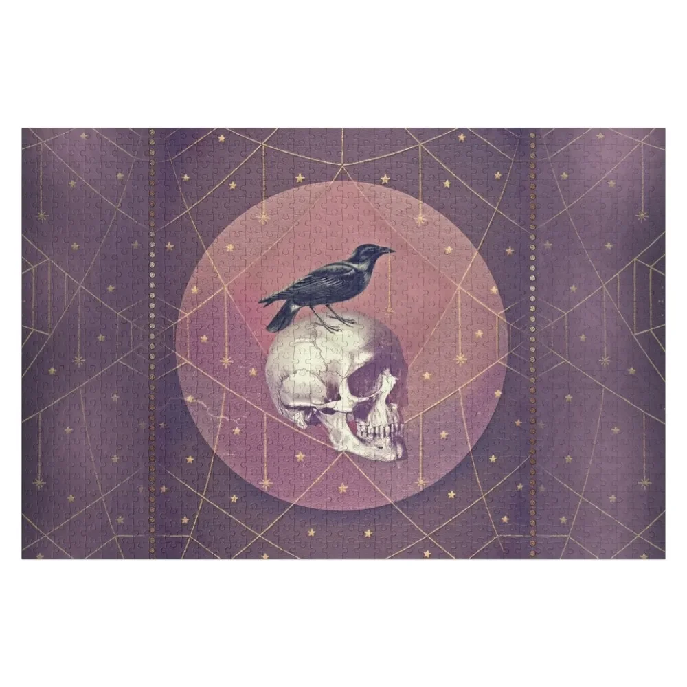 

Crow and Skull Collage Jigsaw Puzzle Diorama Accessories Personalized Gift Baby Wooden Puzzle